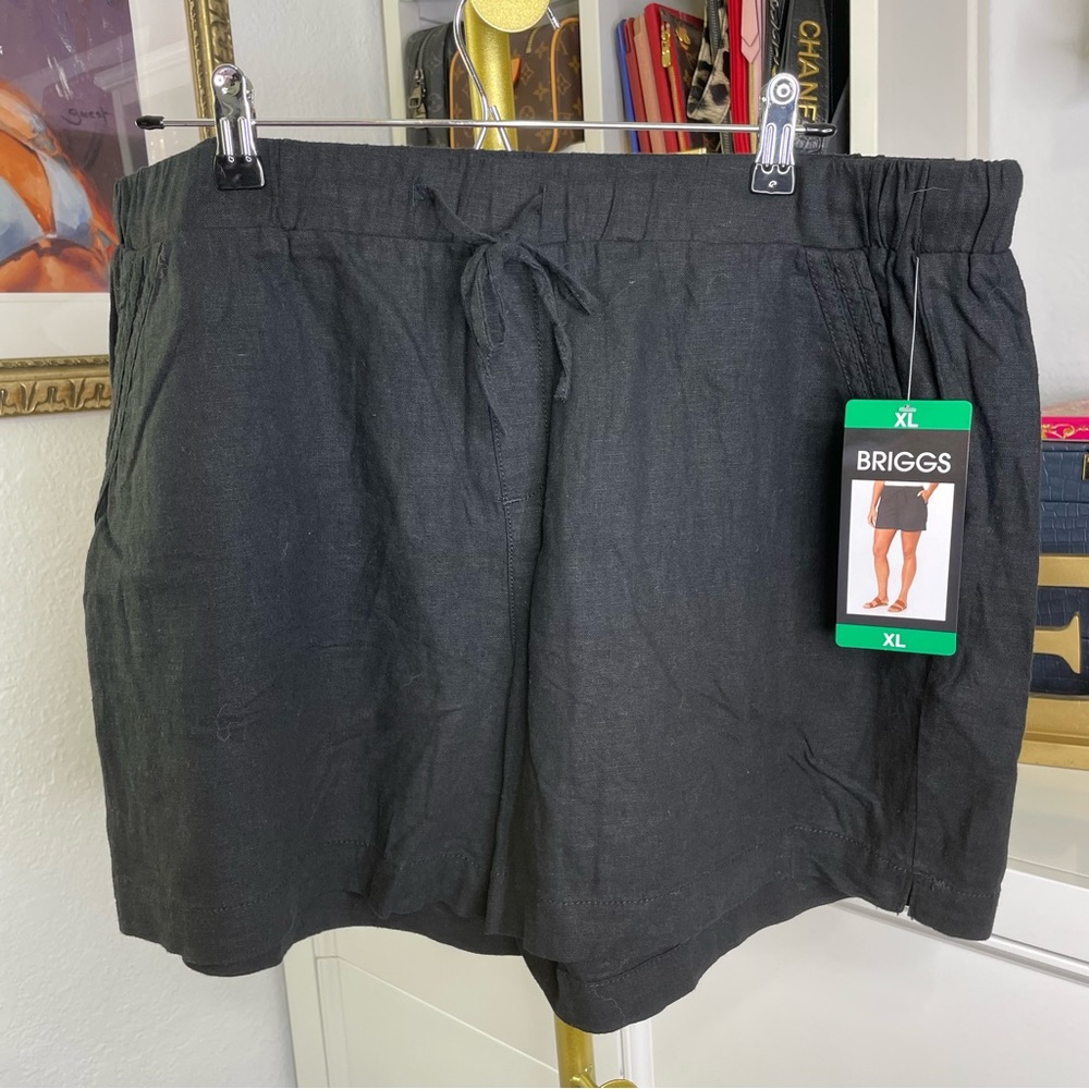 NWT black linen blend shorts XL